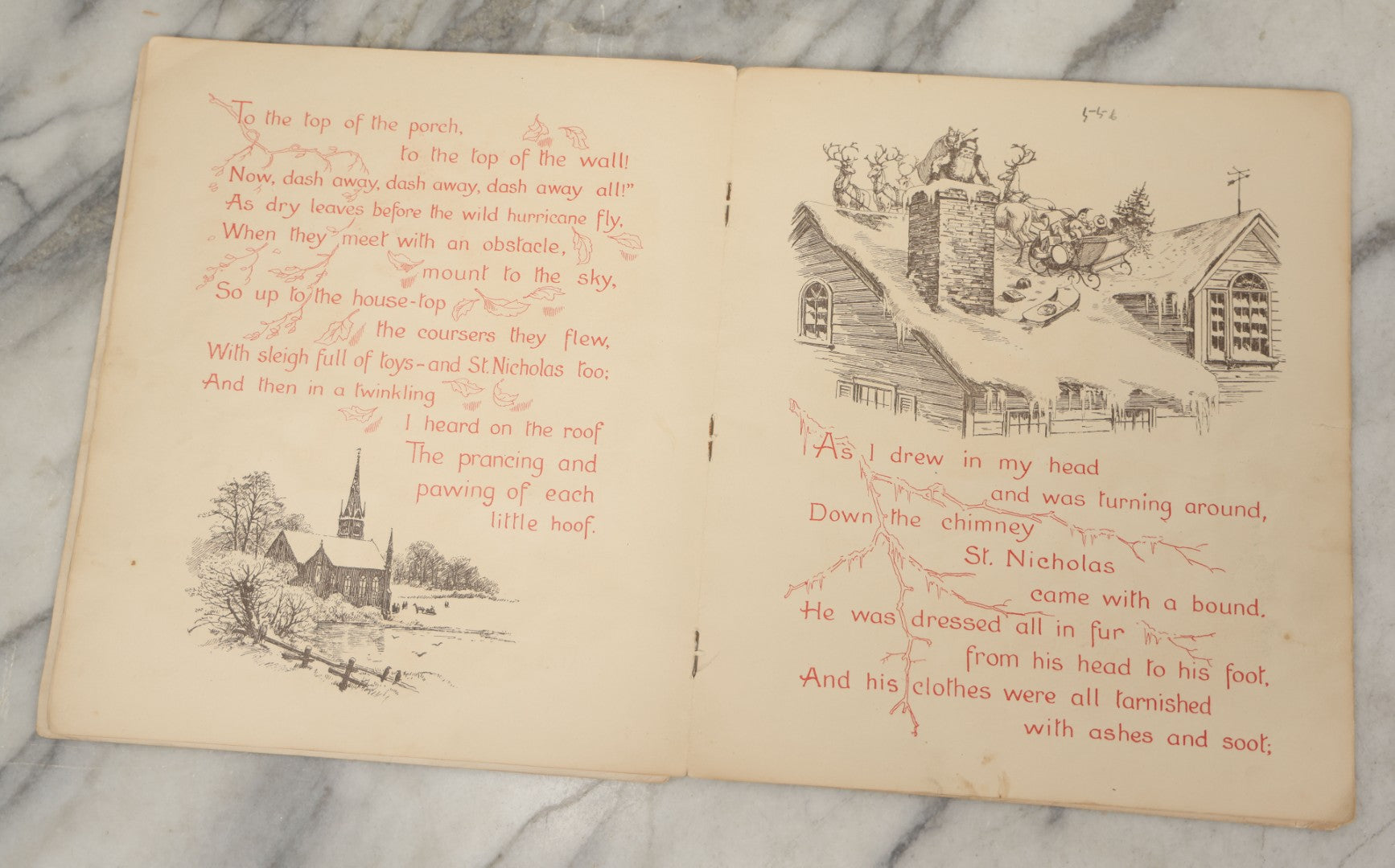 Lot 050 - Antique Children's Book "The Night Before Christmas Or A Visit Of St. Nicholas," With Chromolithograph Illustrations, Published By McLoughlin Bros., New York, 1896