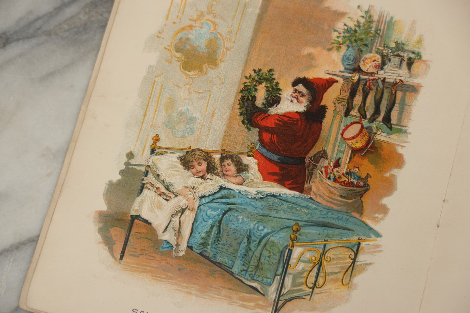 Lot 050 - Antique Children's Book "The Night Before Christmas Or A Visit Of St. Nicholas," With Chromolithograph Illustrations, Published By McLoughlin Bros., New York, 1896