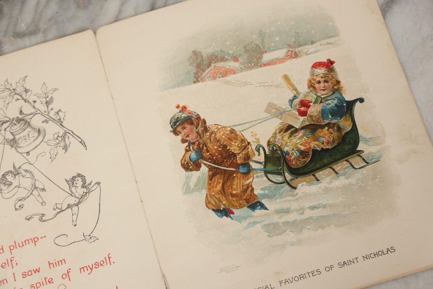 Lot 050 - Antique Children's Book "The Night Before Christmas Or A Visit Of St. Nicholas," With Chromolithograph Illustrations, Published By McLoughlin Bros., New York, 1896