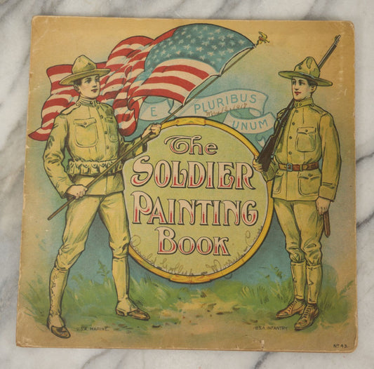 Lot 051 - Antique World War I Era Children's Book "The Soldier Painting Book," Copyright 1917 By Stecher Lith. Co., Rochester, New York