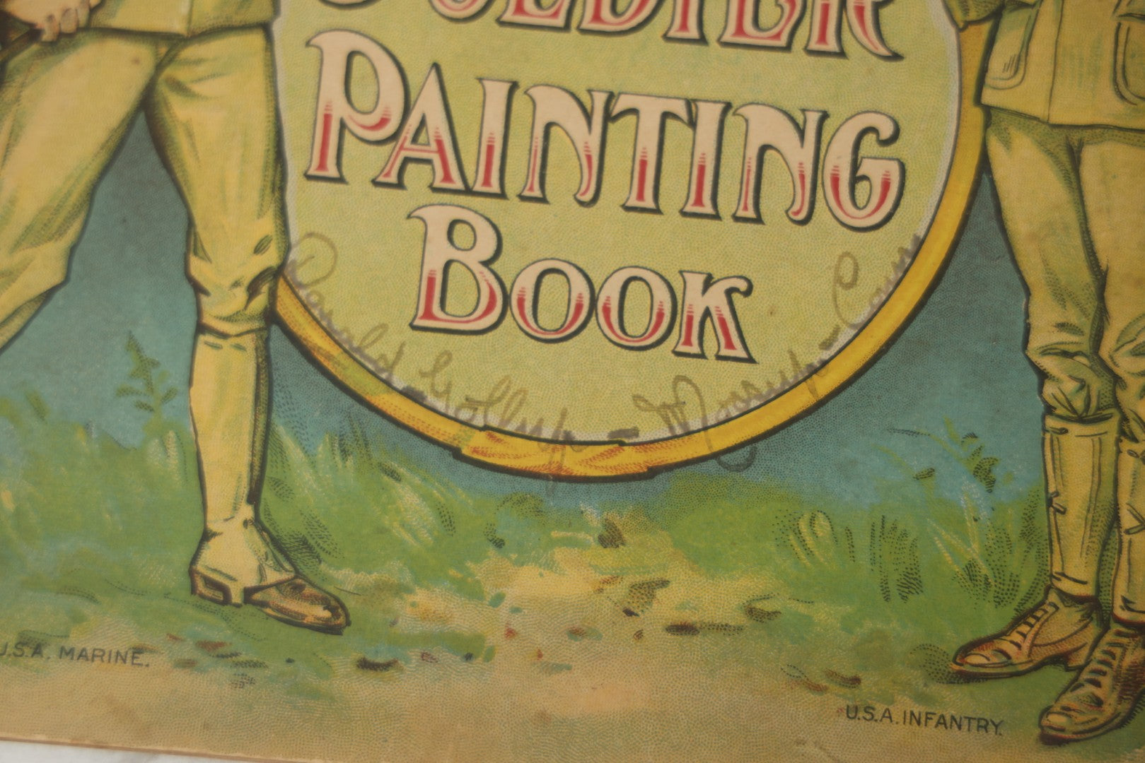 Lot 051 - Antique World War I Era Children's Book "The Soldier Painting Book," Copyright 1917 By Stecher Lith. Co., Rochester, New York