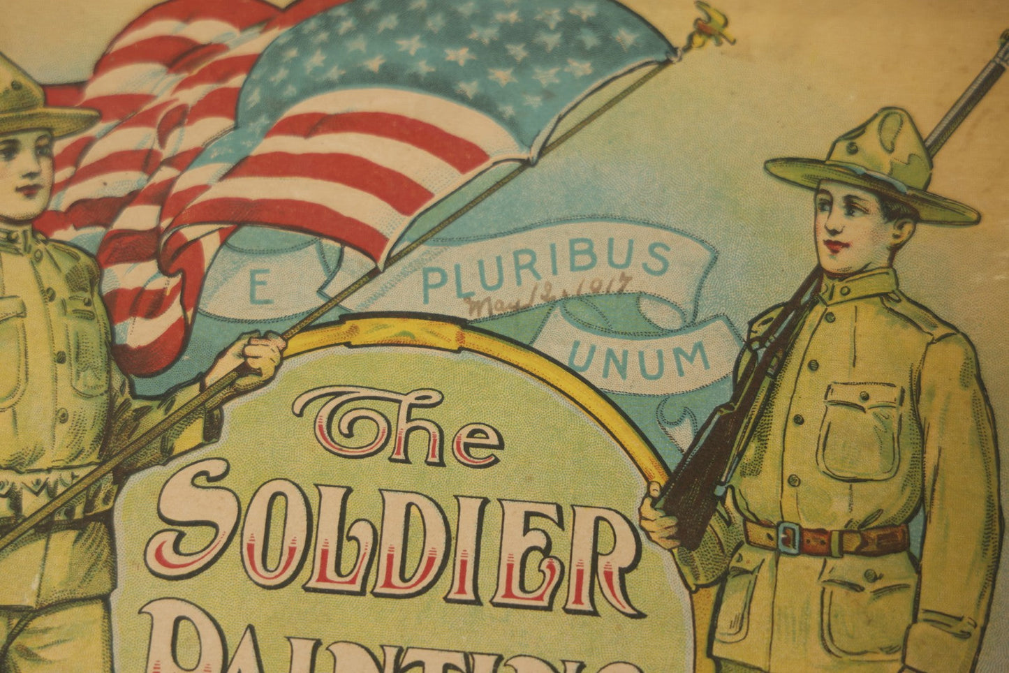 Lot 051 - Antique World War I Era Children's Book "The Soldier Painting Book," Copyright 1917 By Stecher Lith. Co., Rochester, New York