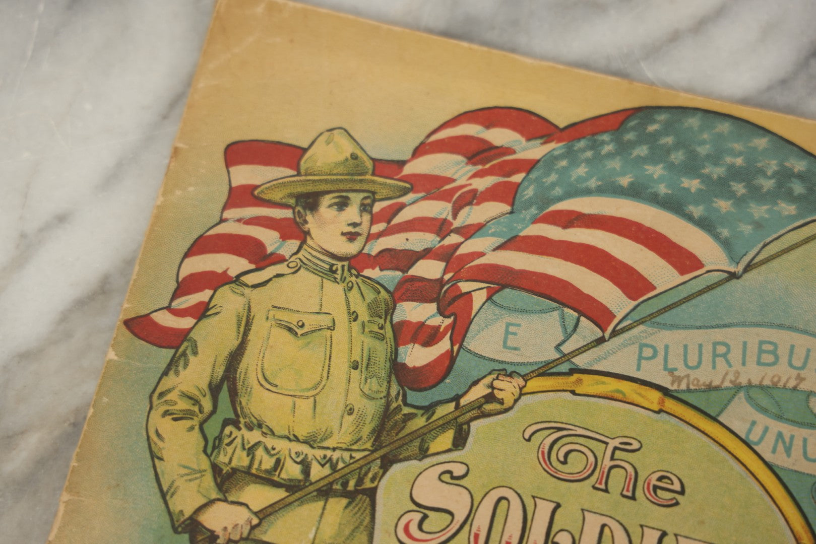 Lot 051 - Antique World War I Era Children's Book "The Soldier Painting Book," Copyright 1917 By Stecher Lith. Co., Rochester, New York