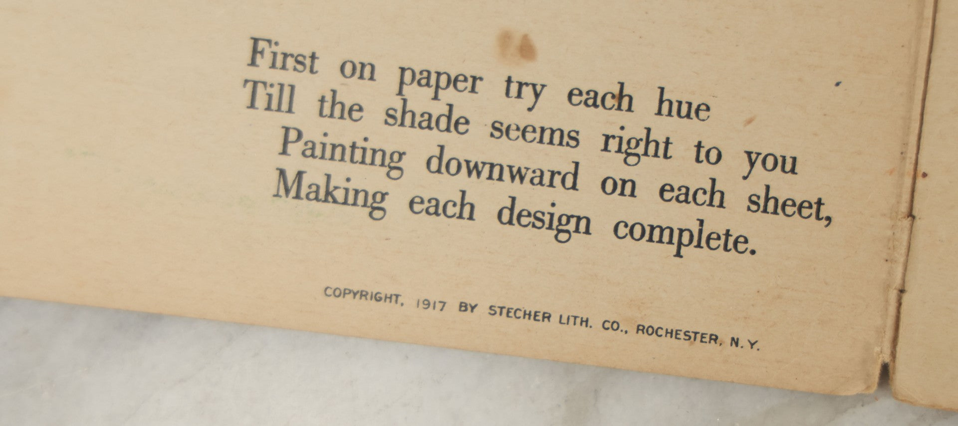 Lot 051 - Antique World War I Era Children's Book "The Soldier Painting Book," Copyright 1917 By Stecher Lith. Co., Rochester, New York