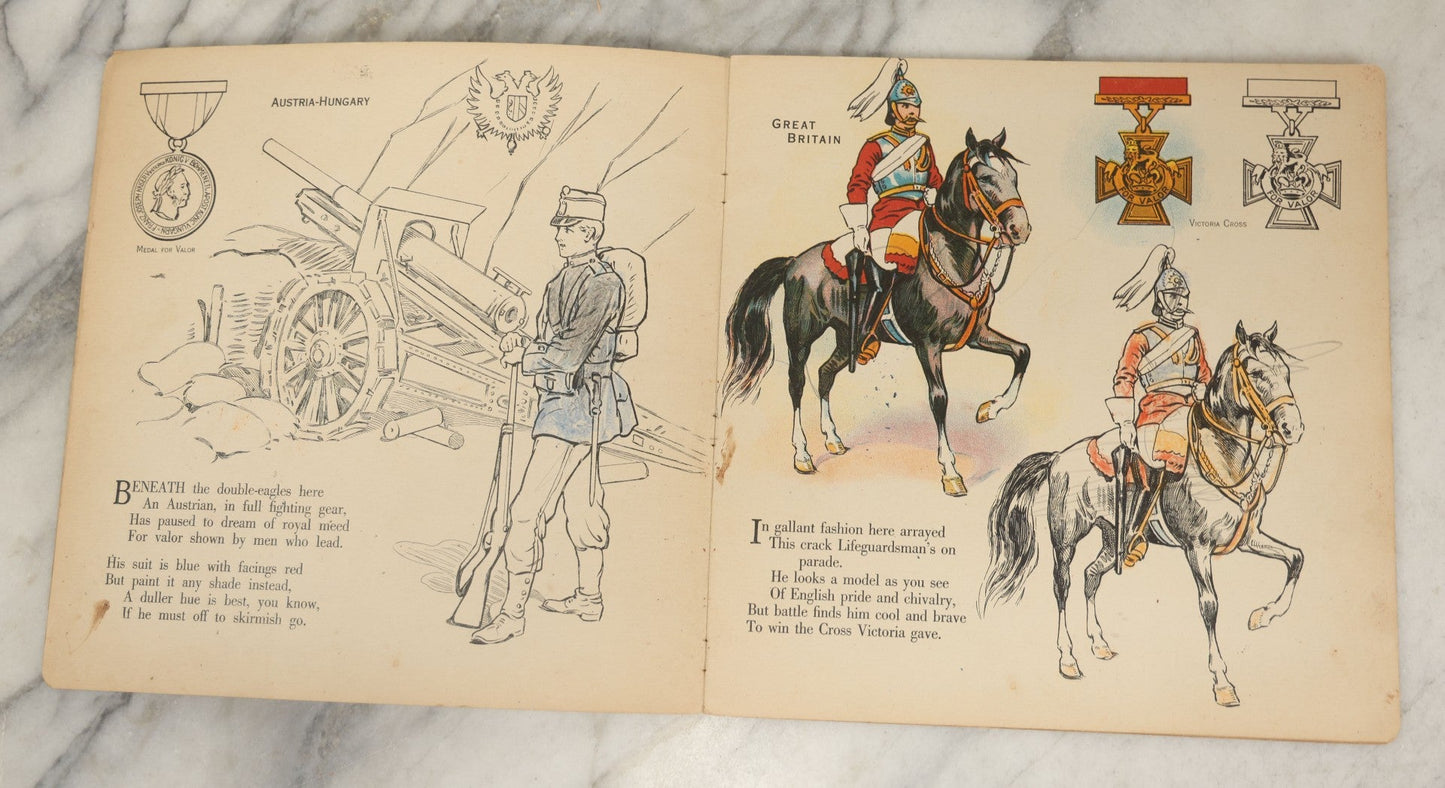 Lot 051 - Antique World War I Era Children's Book "The Soldier Painting Book," Copyright 1917 By Stecher Lith. Co., Rochester, New York