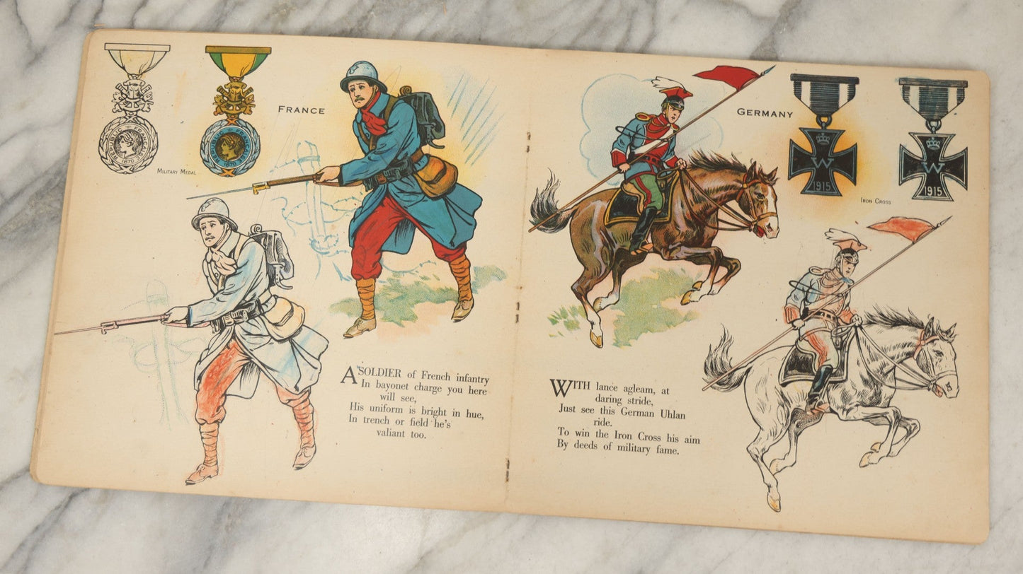 Lot 051 - Antique World War I Era Children's Book "The Soldier Painting Book," Copyright 1917 By Stecher Lith. Co., Rochester, New York