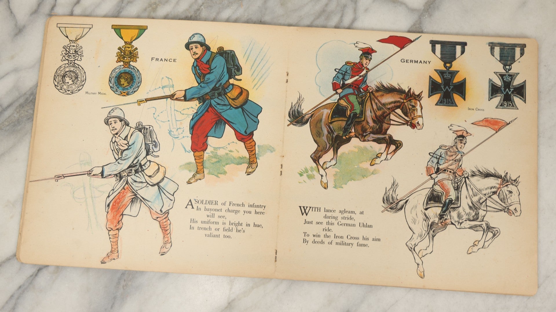 Lot 051 - Antique World War I Era Children's Book "The Soldier Painting Book," Copyright 1917 By Stecher Lith. Co., Rochester, New York