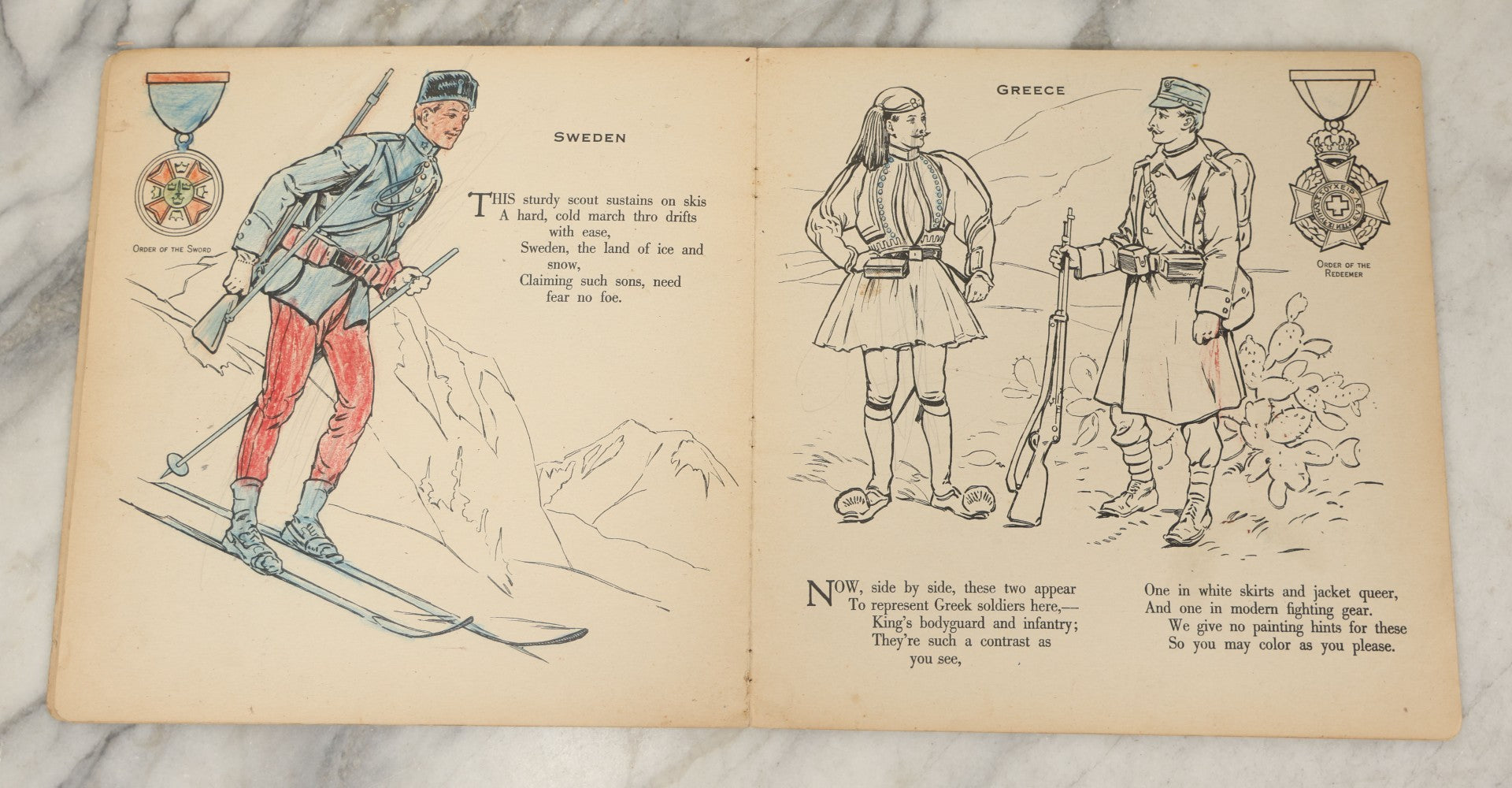 Lot 051 - Antique World War I Era Children's Book "The Soldier Painting Book," Copyright 1917 By Stecher Lith. Co., Rochester, New York
