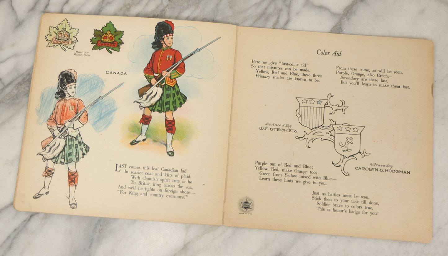 Lot 051 - Antique World War I Era Children's Book "The Soldier Painting Book," Copyright 1917 By Stecher Lith. Co., Rochester, New York