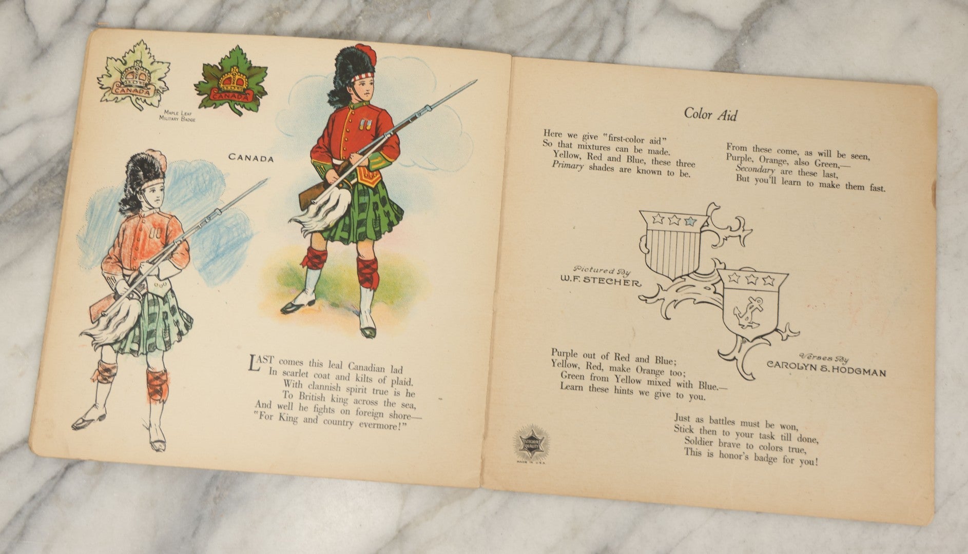 Lot 051 - Antique World War I Era Children's Book "The Soldier Painting Book," Copyright 1917 By Stecher Lith. Co., Rochester, New York