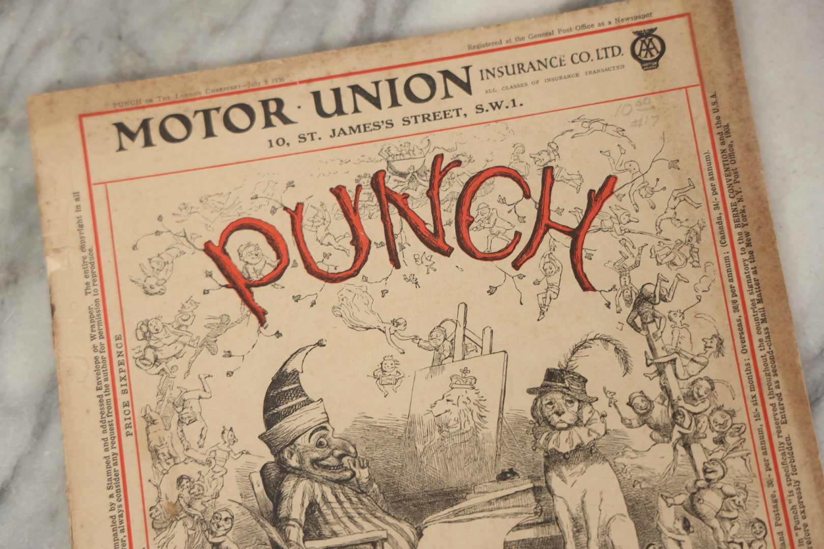 Lot 052 - Vintage Punch Magazine No. 4964, Volume CXCI, July 8, 1936