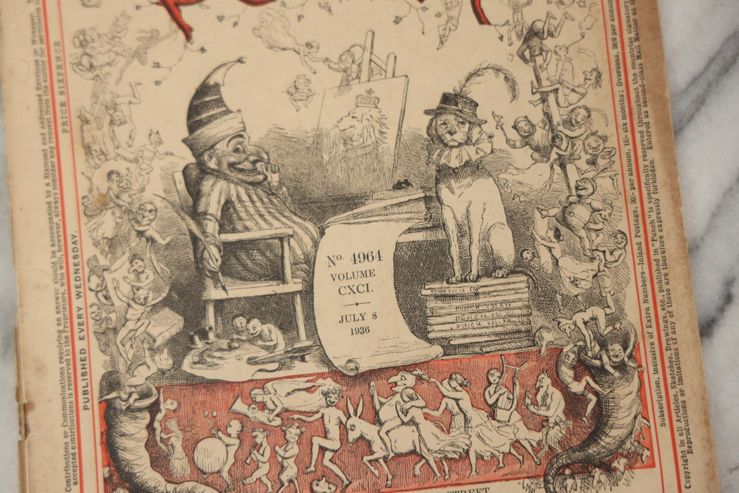 Lot 052 - Vintage Punch Magazine No. 4964, Volume CXCI, July 8, 1936