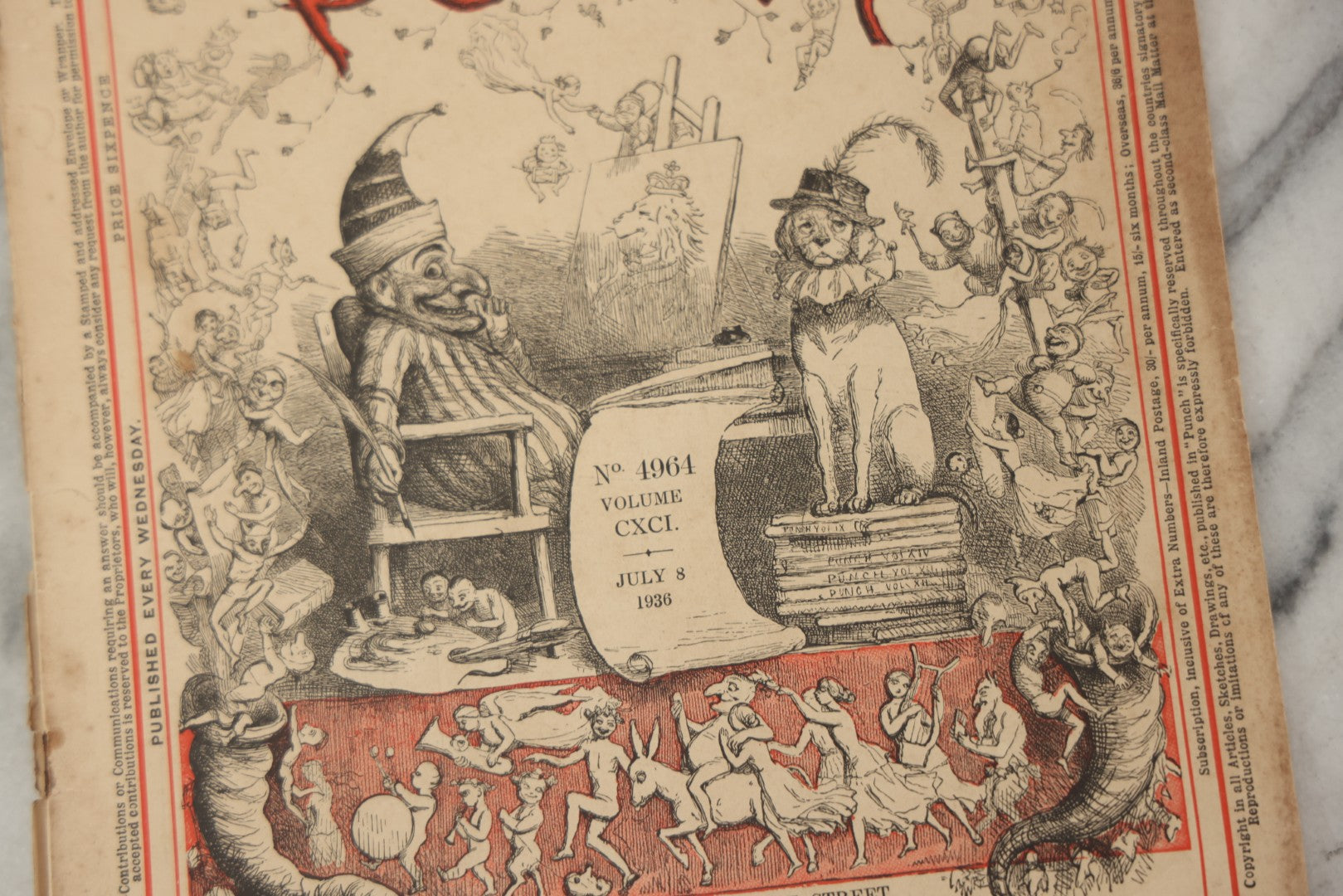 Lot 052 - Vintage Punch Magazine No. 4964, Volume CXCI, July 8, 1936