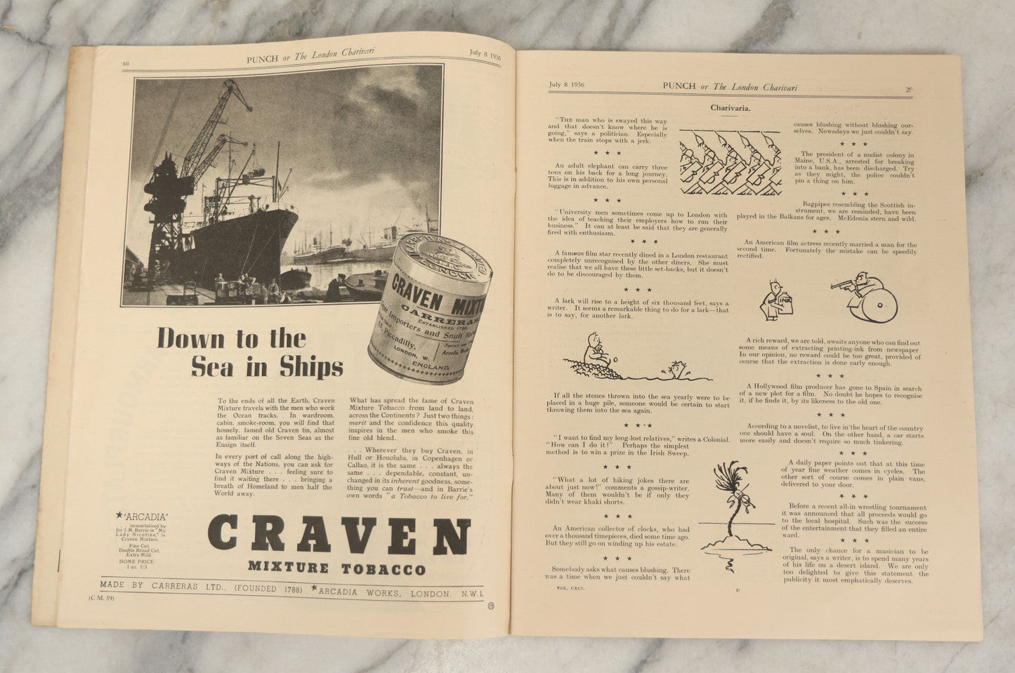 Lot 052 - Vintage Punch Magazine No. 4964, Volume CXCI, July 8, 1936