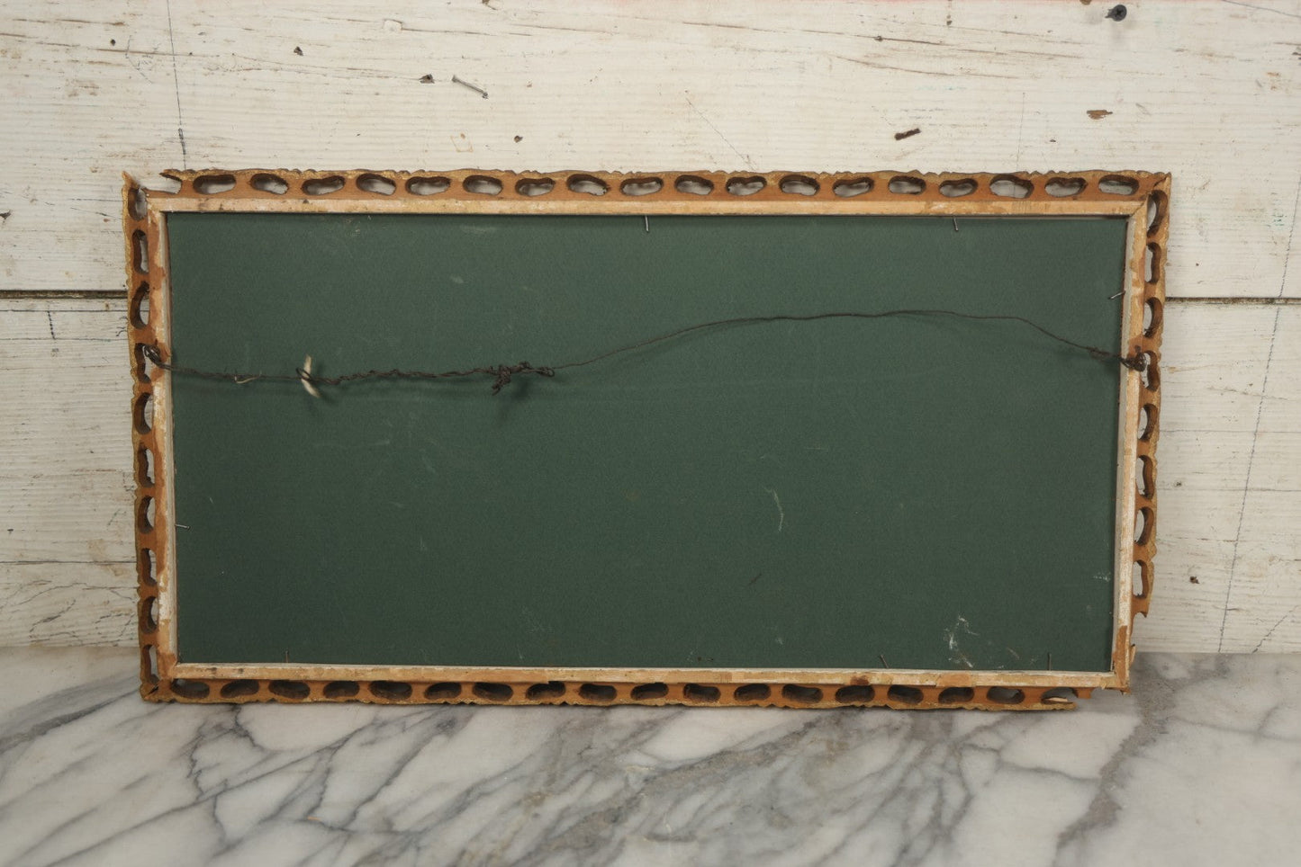 Lot 054 - Antique Oil On Board Landscape Painting Depicting Winter Scene With Trees And River Scene In Gilt Frame, 22-1/8" x 11-5/8"