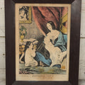 Lot 056 - Antique Hand-Colored Lithograph "Maternal Piety" By N. Currier, Young Mother With Baby And Child At Prayer, In Period Frame, 12-3/4" x 16-3/4"