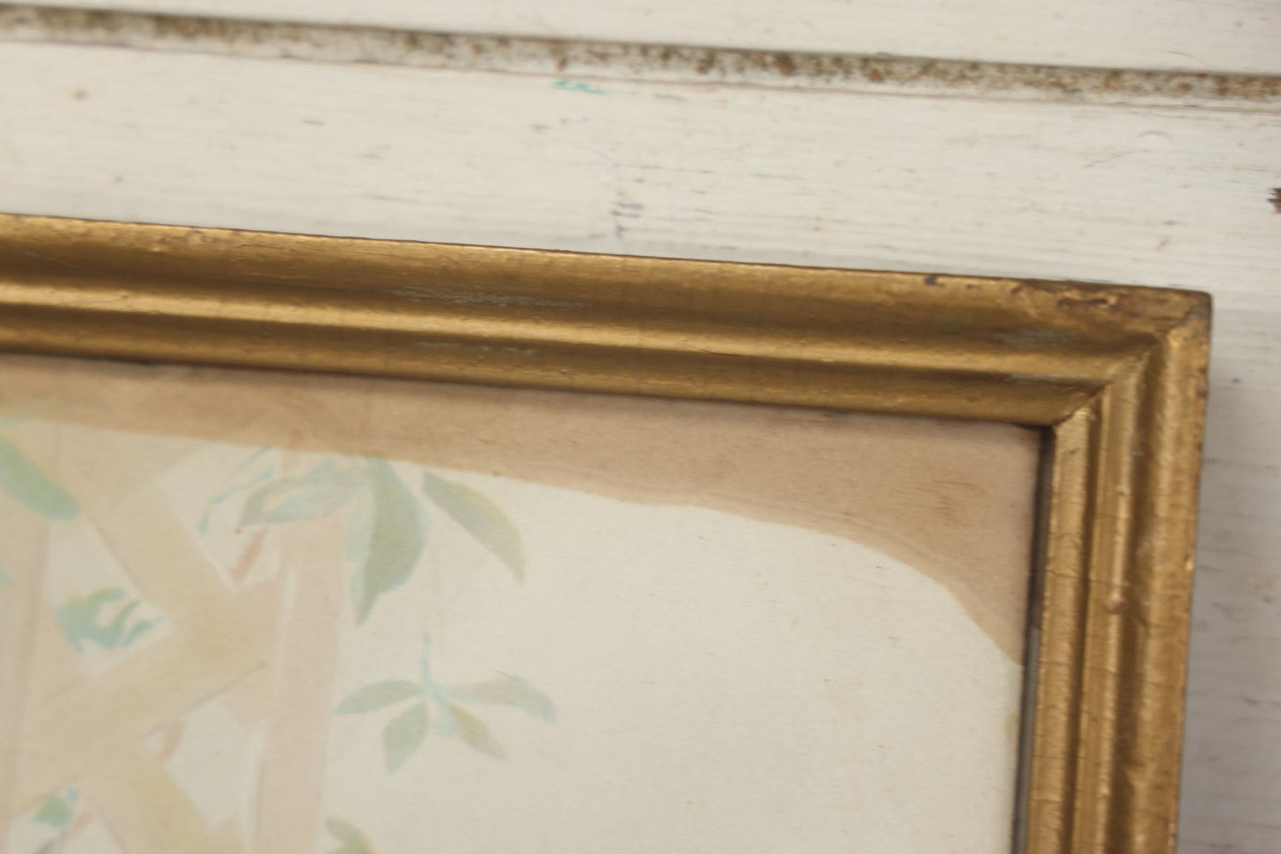 Lot 057 - Antique Chromolithograph "Now Pull Fair" Depicting Young Boy And Girl Smiling And Flirting While Pulling A Wishbone, Framed, 16" x 19-1/4"