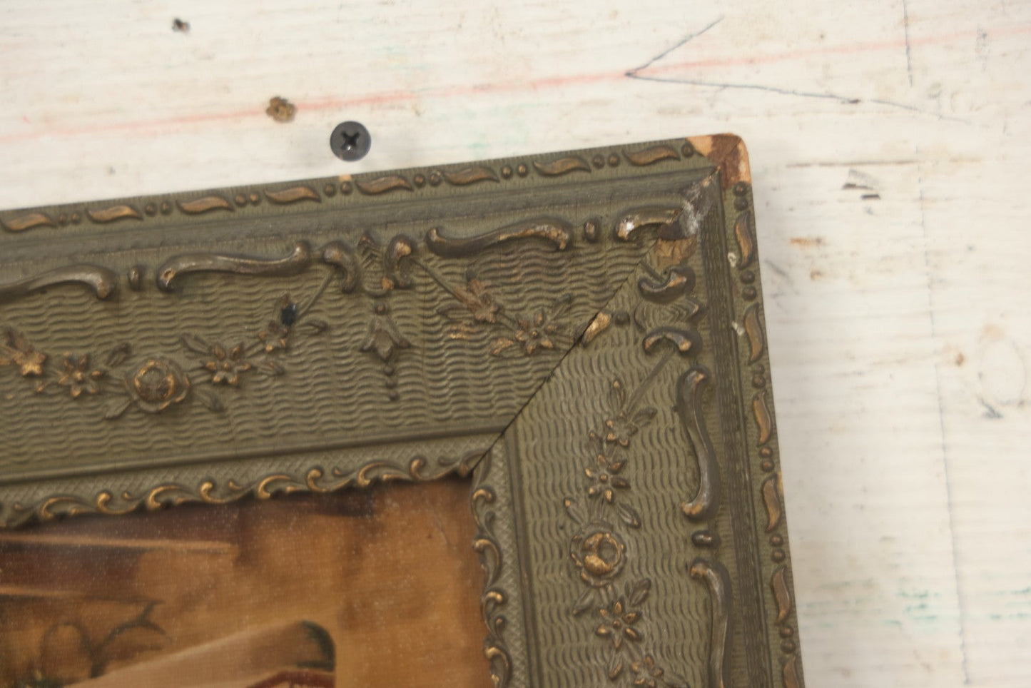 Lot 059 - Antique Print After "The Doctor" By Luke Fildes In Original Gesso Frame With Provenance On Verso, 19-3/8" x 14-3/8"