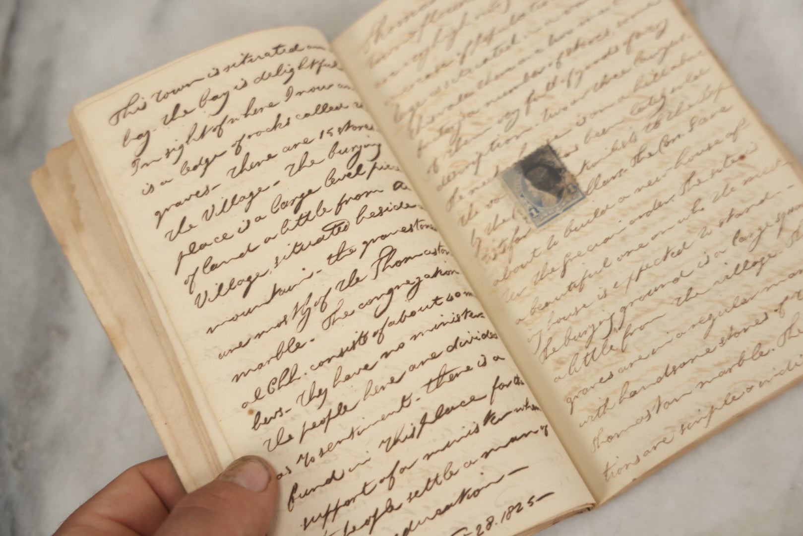 Lot 060 - Antique "Maine Farmer's Almanac" 1825, Published In Hallowell, With Extensive Handwritten Journal Entries By Reverend Joseph A. E. Long