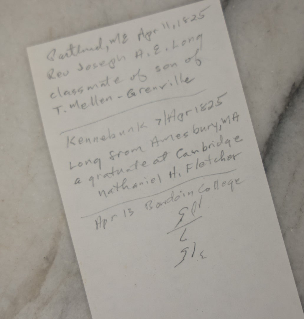 Lot 060 - Antique "Maine Farmer's Almanac" 1825, Published In Hallowell, With Extensive Handwritten Journal Entries By Reverend Joseph A. E. Long