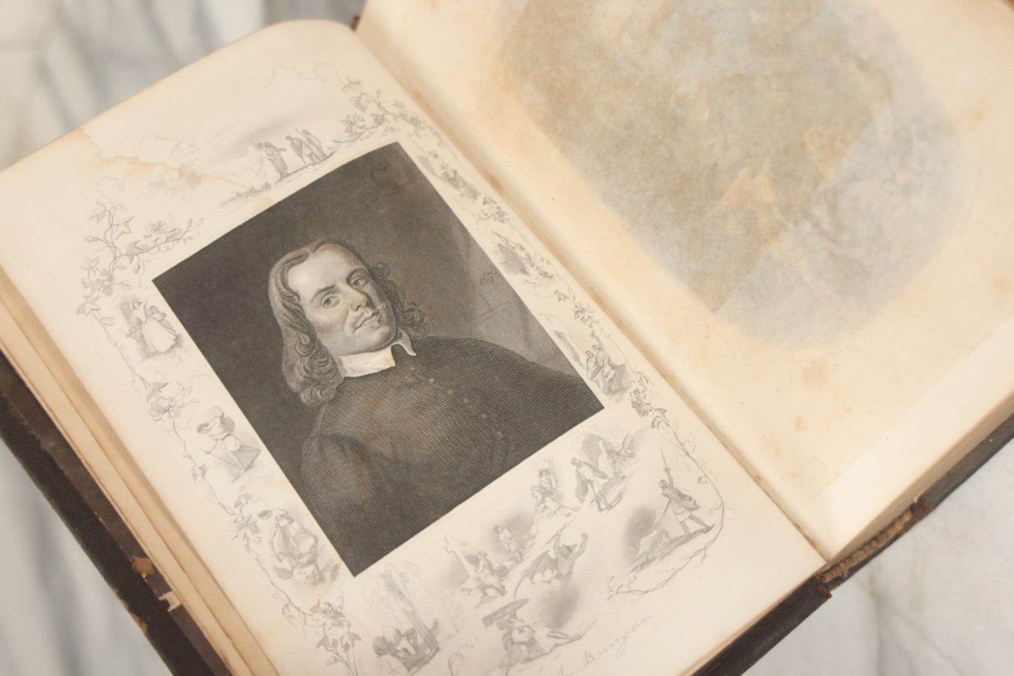 Lot 061 - "The Complete Works Of John Bunyan" Antique Illustrated Book, Embossed Gilt-Stamped Leather Fine Binding, Illustrations Engraved By A.B. Walter, Published By Bradley, Garretson & Co., Philadelphia, 1873