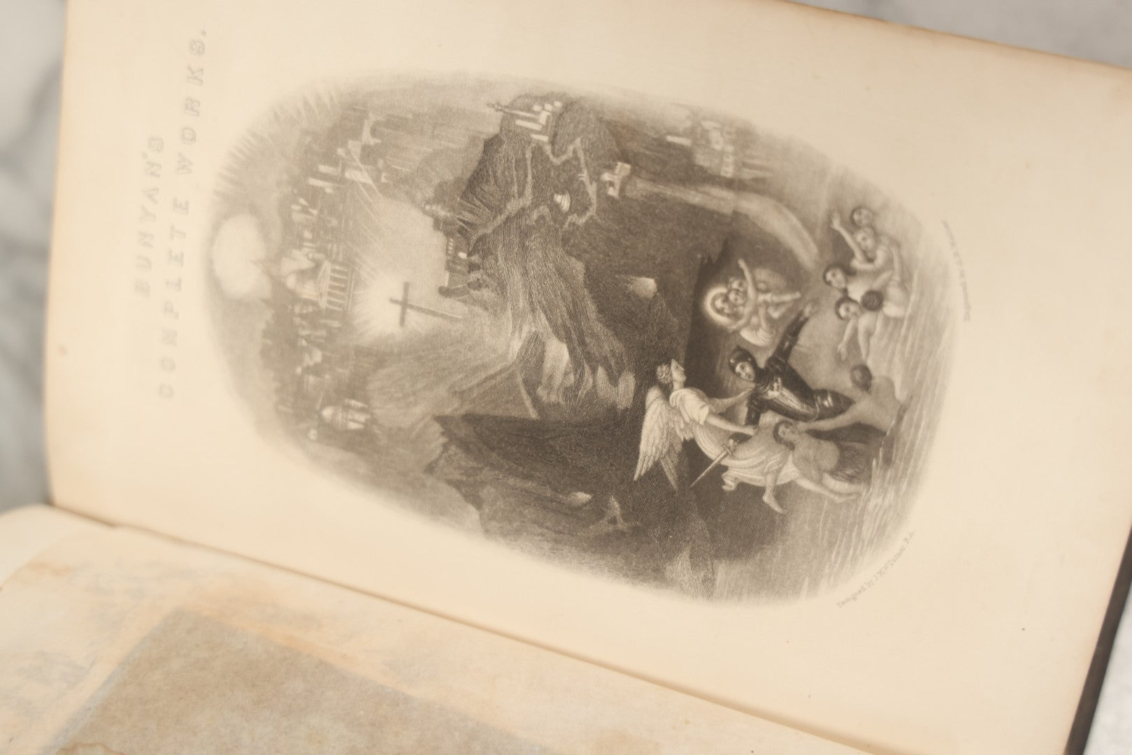 Lot 061 - "The Complete Works Of John Bunyan" Antique Illustrated Book, Embossed Gilt-Stamped Leather Fine Binding, Illustrations Engraved By A.B. Walter, Published By Bradley, Garretson & Co., Philadelphia, 1873