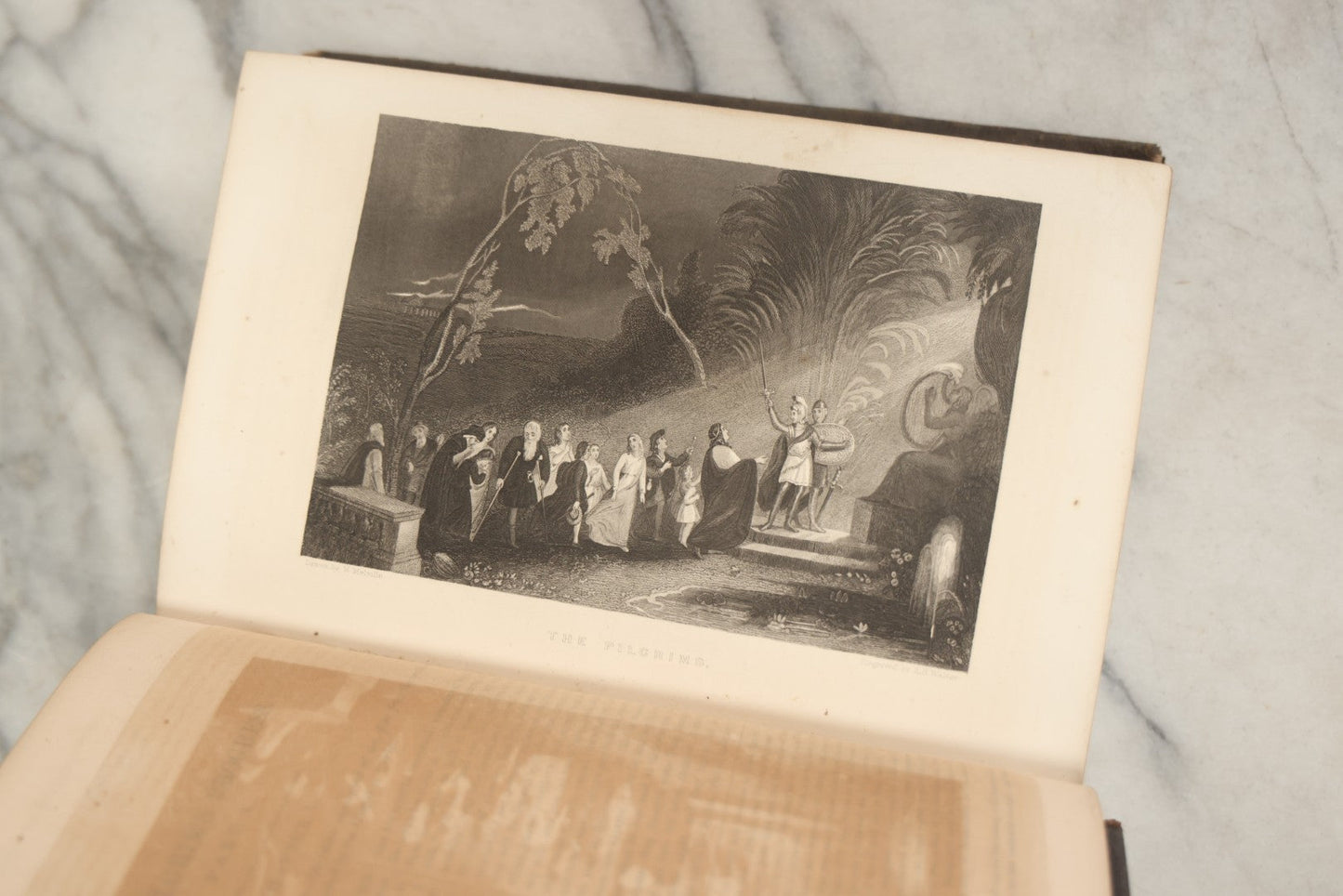 Lot 061 - "The Complete Works Of John Bunyan" Antique Illustrated Book, Embossed Gilt-Stamped Leather Fine Binding, Illustrations Engraved By A.B. Walter, Published By Bradley, Garretson & Co., Philadelphia, 1873