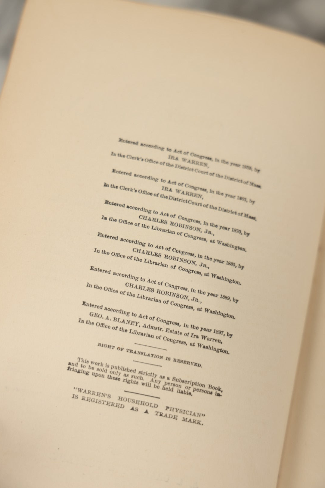 Lot 062 - "New Warren's Household Physician" Illustrated Antique Medical Reference Book With Layered Sectional Manikin Anatomical Illustrations, Debossed Woman's Bust On Cover, Other Full Color Plates, Published By A.I. Bradley & Company, Boston, 1904