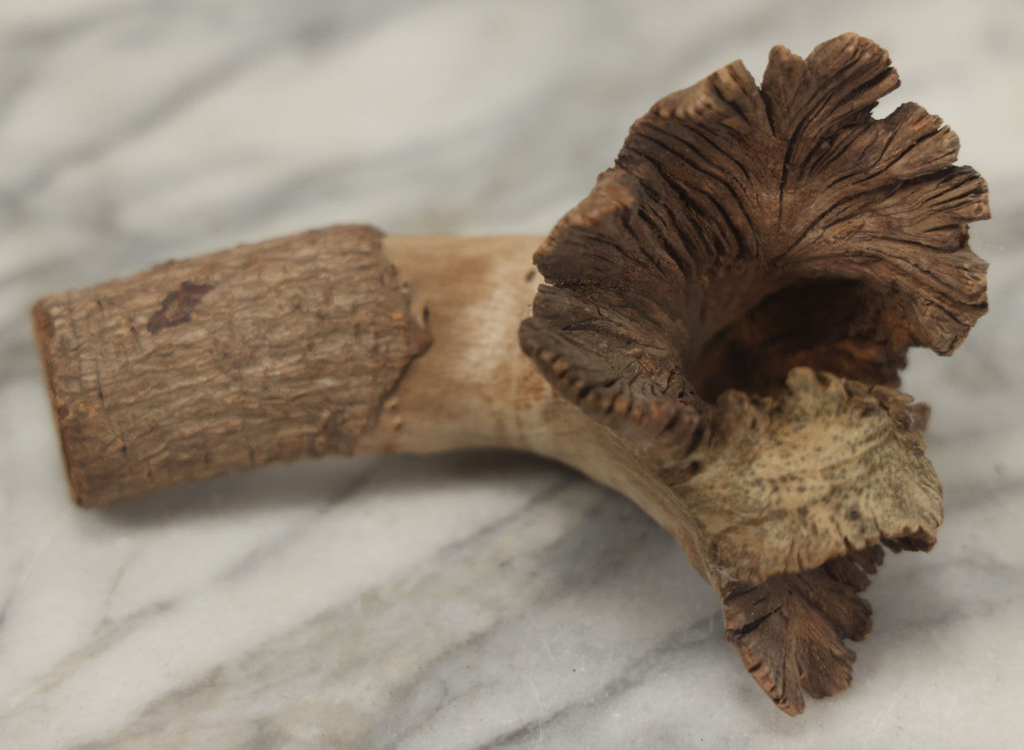 Lot 064 - Vintage Folk Art Carved Driftwood Branch Depicting Frowning, Stoic Native American Man, Shorter Branch