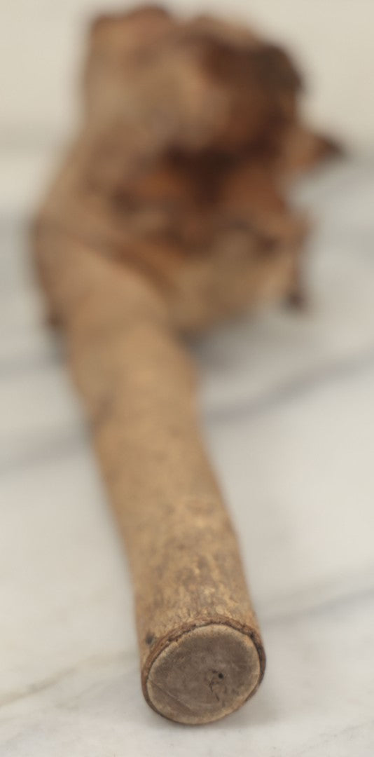 Lot 065 - Vintage Folk Art Carved Driftwood Branch Depicting Frowning, Stoic Native American Man, Longer Branch