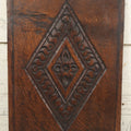 Lot 067 - Antique Carved Wooden Furniture Panel, Salvaged Fragment, With Diamond Design, 9-3/8" x 13-3/4"