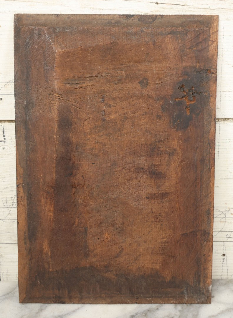 Lot 067 - Antique Carved Wooden Furniture Panel, Salvaged Fragment, With Diamond Design, 9-3/8" x 13-3/4"
