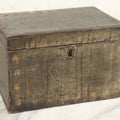 Lot 070 - Antique Lacquered Wooden Box With Original Surface, Remnants Of Old Paint, Hinged Lid