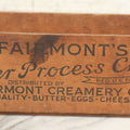 Lot 072 - Vintage Wooden Pasteurized American Cheese Box For Fairmont's Better Process Cheese, Distributed By The Fairmont Creamery Co., 5 Lb. Net Weight