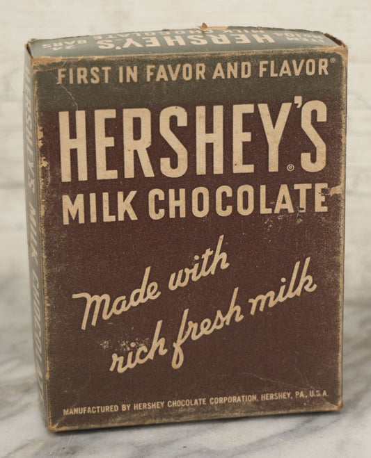 Lot 074 - Vintage Pressboard Advertising Retail Store Display Box For Hershey's Milk Chocolate Bar, Item No. 104, 24 Bars Capacity, Manufactured By Hershey Chocolate Corporation, Hershey, Pennsylvania, U.S.A.
