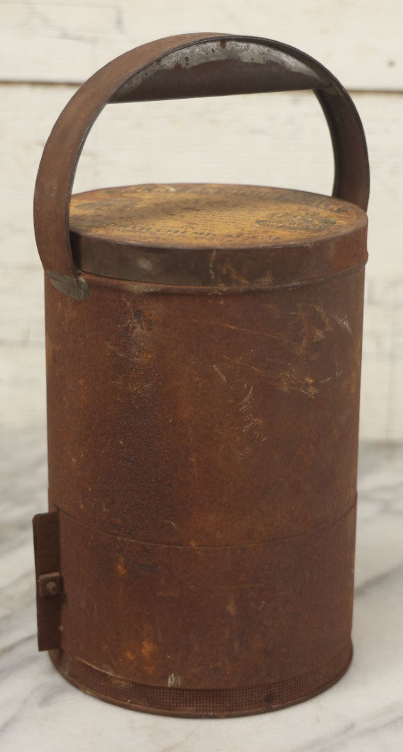 Lot 079 - Antique "Bug Death" Tin Metal "Acre An Hour" Sifter, Patented 1909, Danforth Chemical Co., Leominster, Massachusetts