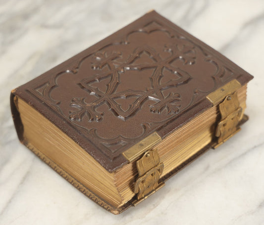 Lot 087 - Antique Family Photo Album With 13 Carte De Visite C.D.V. Photographs And 6 Tintypes, Including Mother And Child With Book, Gruff Looking Man Outdoors, And Hand-Colored Swedish Woman, Priest, Photos Mostly From Fall River And Boston