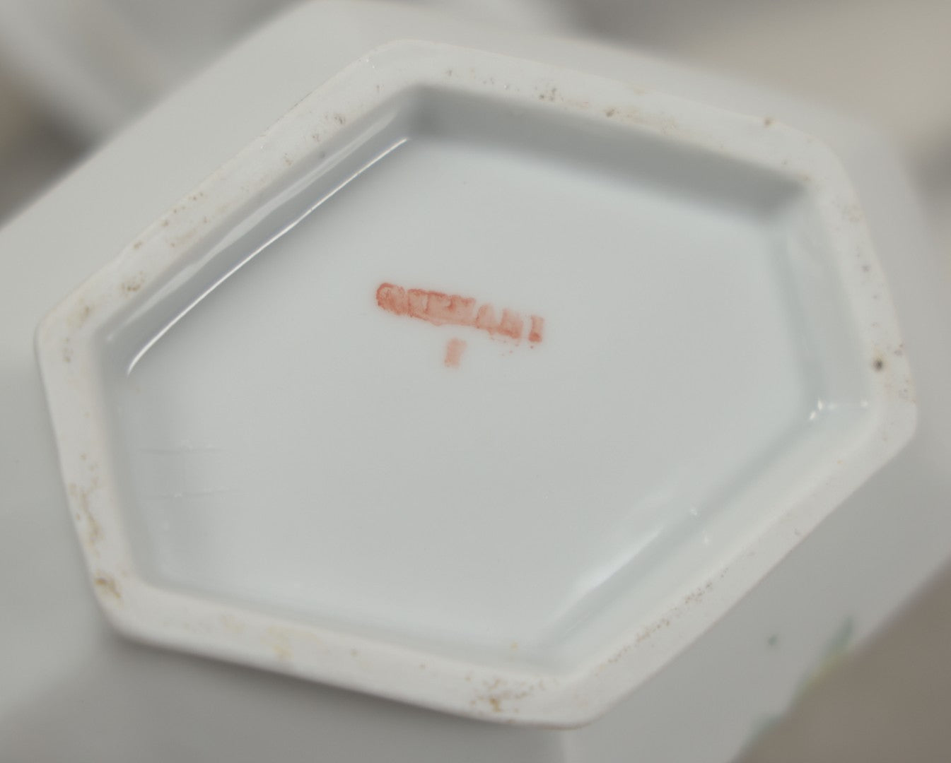 Lot 101 - Antique German Lusterware Porcelain Hexagon Sugar Bowl With Flower Decoration, Upturned Geometric Handles, With Lid And Provenance Note