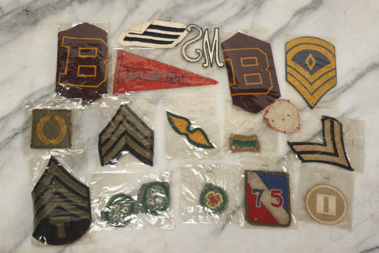 Lot 127 - Grouping Of 15+ Vintage Embroidered Patches Including Military, Girl Scouts, And More