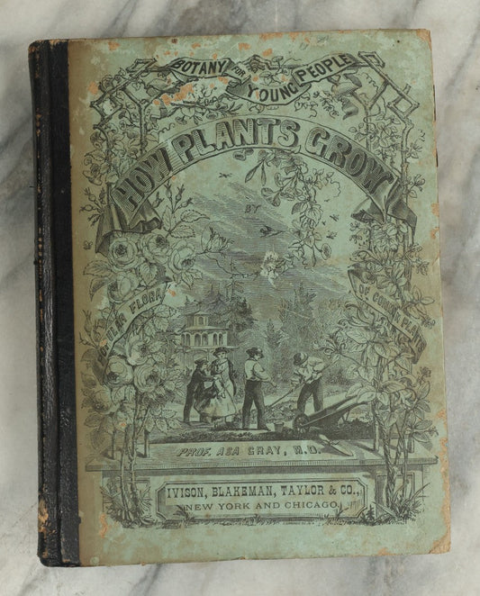 Lot 138 - "How Plants Grow" Antique Illustrated Book Of Botany For Young People By Asa Gray, M.D., Illustrated With 500 Wood Engravings, Published By Ivison, Blakeman, Taylor & Co., New York, 1858, With Color Marbled Fore Edge