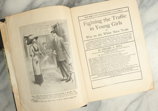 Lot 144 - "Fighting The Traffic In Young Girls Or War On The White Slave Trade" Antique Illustrated Book By Ernest A. Bell And Chapters By Other Authors, Published By G.S. Ball, 1910