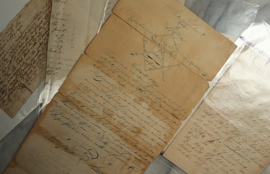 Lot 158 - Grouping Of Four Early Handwritten Items, Early To Mid-19th Century, Including Penmanship Sampler, Receipts, And Religious Writing