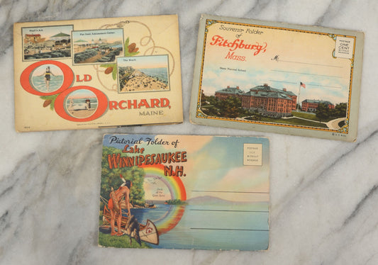 Lot 164 - Grouping Of Three Vintage New England Souvenir Folders, Including Fitchburg, Massachusetts, Lake Winnipesaukee, New Hampshire, And Old Orchard Beach, Maine