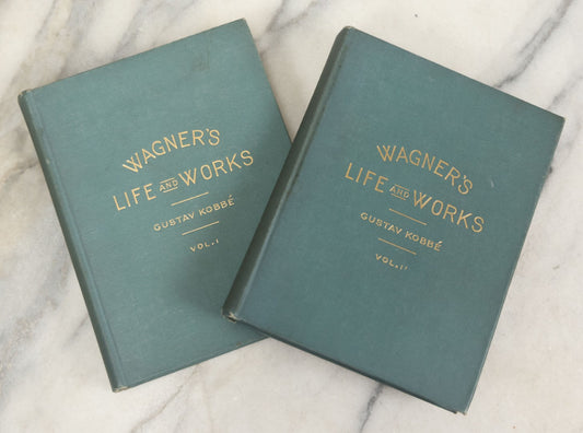 Lot 172 - "Wagner's Life And Works" Antique Illustrated Books By Gustav Kobbé, Volumes I And II, With Piano Scores Of Major Musical Motifs, Published By G. Schirmer, New York, 1890