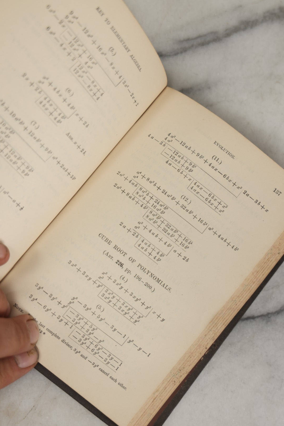 Lot 174 - Grouping Of Three Antique Math Books, Including "A Key To Elementary Algebra" (1878) And "Elements Of Geometry" (1875) By Benjamin Greenleaf, And "A Complete Arithmetic" By E.E. White (1870)