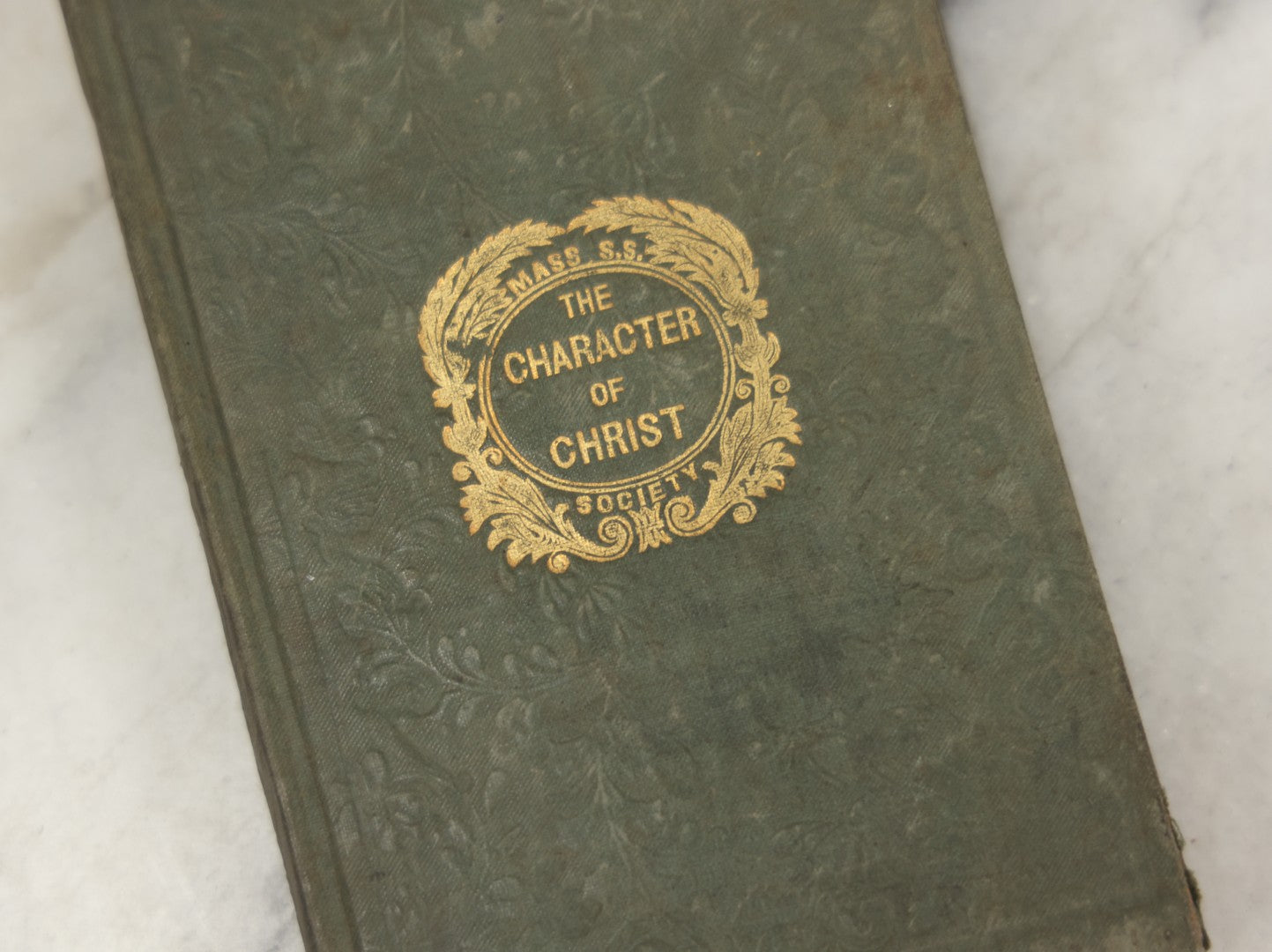 Lot 176 - "The Character Of Christ Considered" Antique Religious Treatise, Published By The Massachusetts Sabbath School Society, Boston, 1838, Embossed Floral Design On Covers