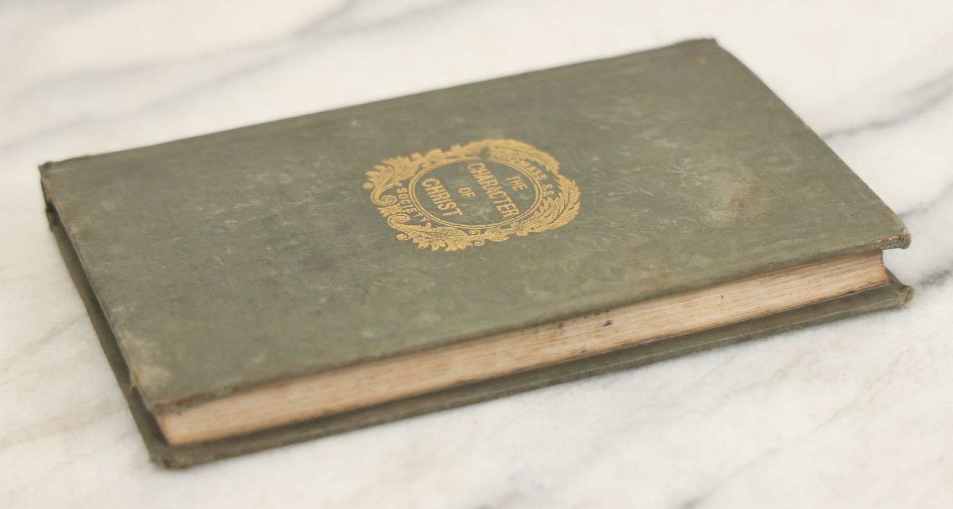 Lot 176 - "The Character Of Christ Considered" Antique Religious Treatise, Published By The Massachusetts Sabbath School Society, Boston, 1838, Embossed Floral Design On Covers