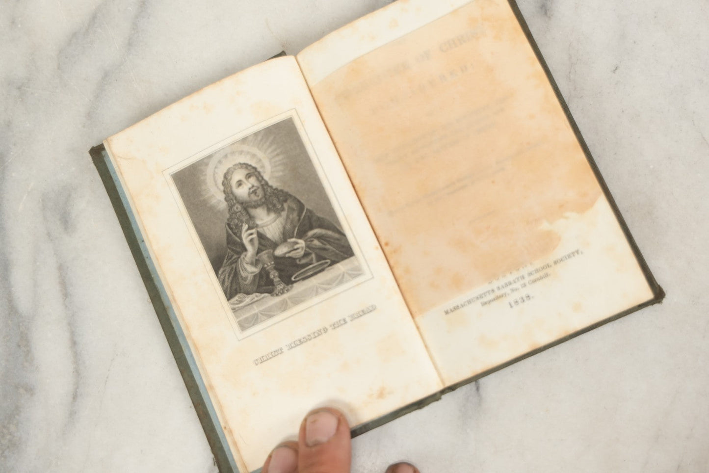 Lot 176 - "The Character Of Christ Considered" Antique Religious Treatise, Published By The Massachusetts Sabbath School Society, Boston, 1838, Embossed Floral Design On Covers