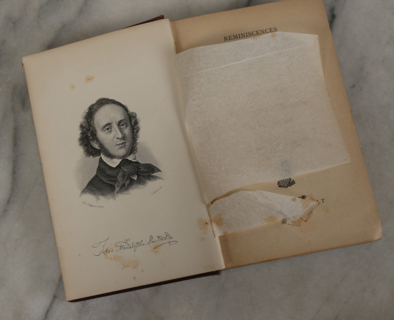 Lot 178 - "Reminiscences Of Felix Mendelssohn-Bartholdy" Antique Biography By Elisa Polko, Translated Into English From The German, Published By Leypoldt & Holt, New York, 1869