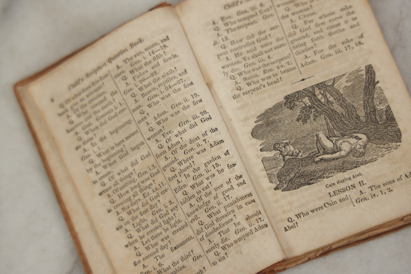 Lot 179 - "The Child's Scripture Question Book" Antique Illustrated Religious Lesson Book With 63 Engravings, Published By The American Sunday School Union, Philadelphia, 1836